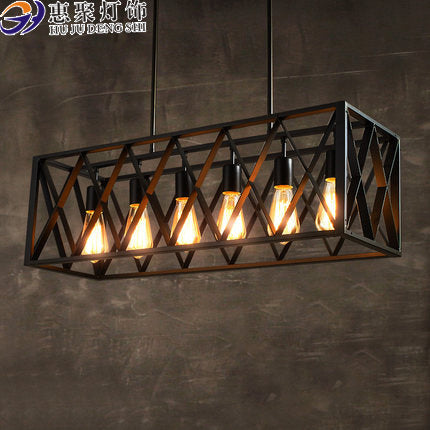 Nordic art creative personality retro lamps bar industrial style American wrought iron restaurant lights wrought iron chandelier