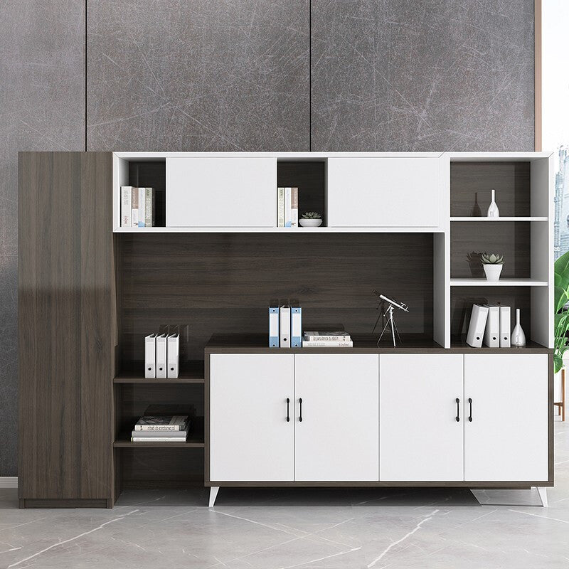 Office minimalist modern file cabinet wooden document financial records small cabinet low cabinet panel drawer style