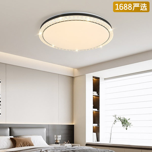 [Strict selection] Italian light luxury ceiling lamp modern simple new advanced ice crystal lampshade edge design master bedroom lamp