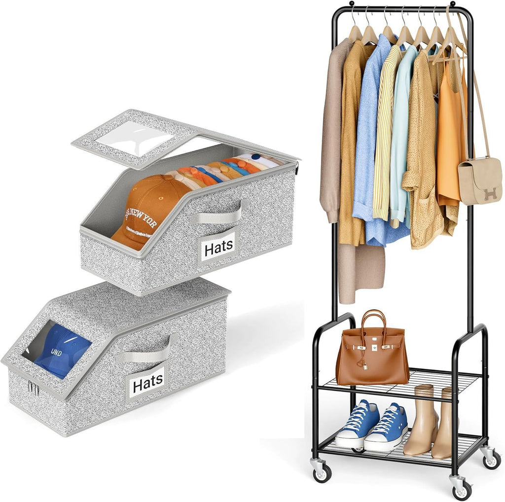 Cross-border new hat storage box Large capacity stackable baseball cap storage box Multifunctional dust-proof storage box