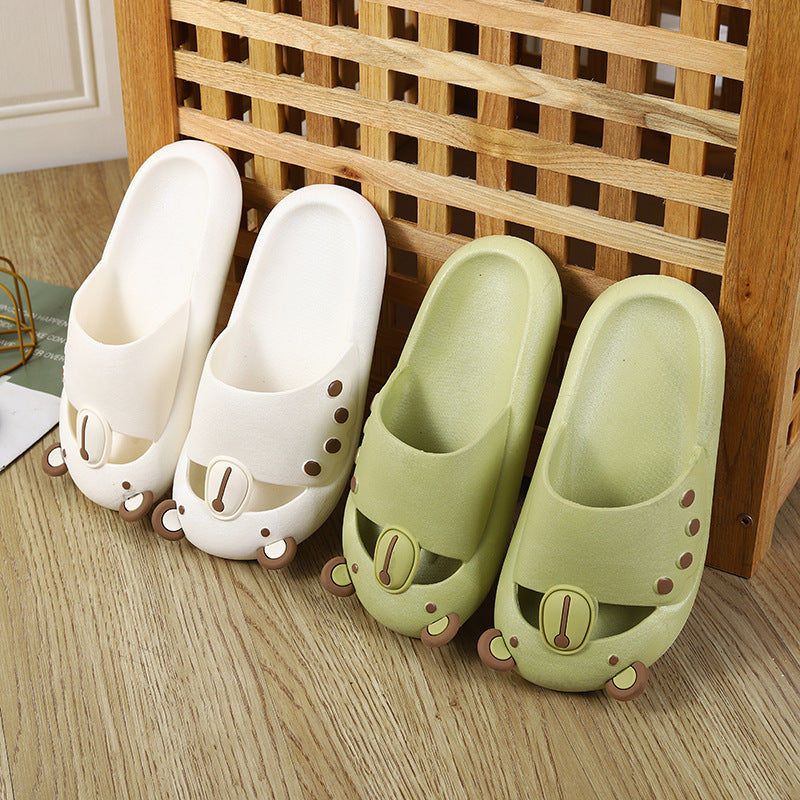 Cute 2023new arrival slippers women's bear crocs funny baotou summer non-slipoutwear sandals feeling like stepping on shit