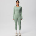 new arrival: tight-fitting long sleeve yoga set - high-waisted butt-lifting yoga pants for outdoor running and fitness