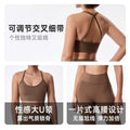 in stock thin tight-fitting breathable fitness clothing suit high waist hip lifting outdoor sports yoga clothing suit for women