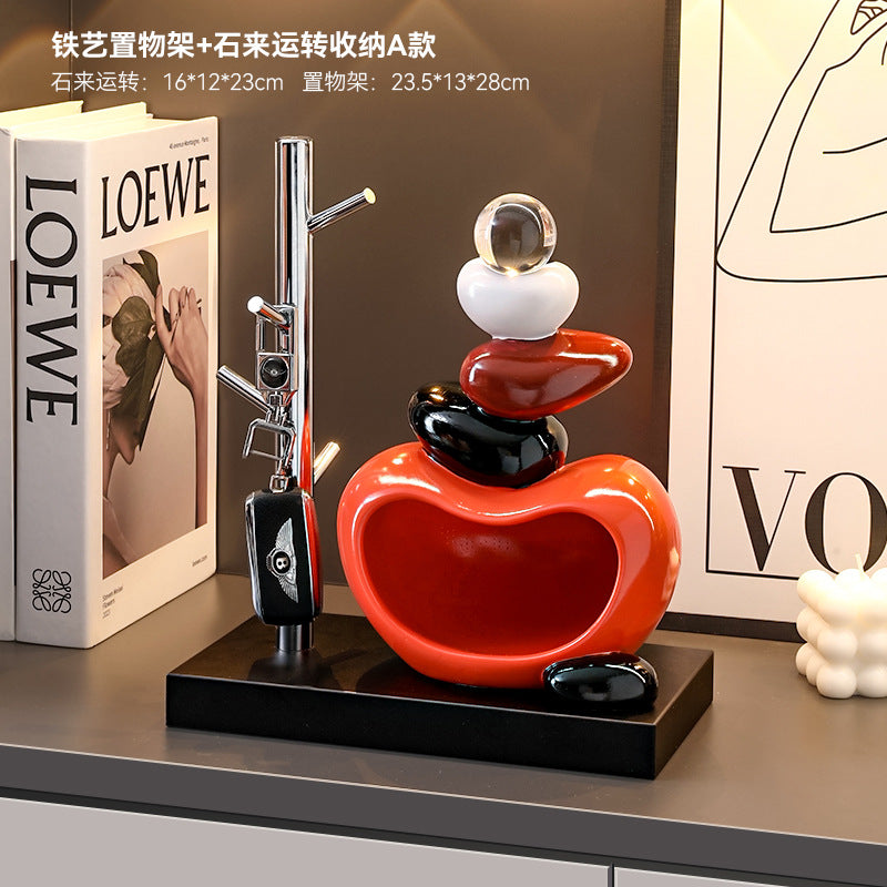 Good luck and turn the key storage ornaments for the entrance hall, high-end creative living room home decoration, housewarming gift