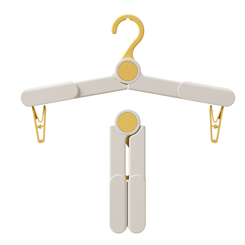 Kids' foldable extendable clothes hanger, baby multifunctional non-slip windproof no-trace clothes pegs, 2-way clothes rack