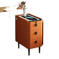 Ultra-narrow solid wood nightstand - modern minimalist, light luxury, multifunctional smart wireless charging bedside table for bedroom