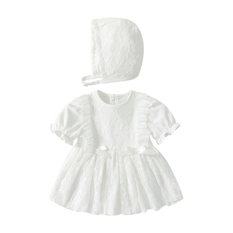 Girls' summer dress  new style baby girl formal dress hundred days celebration baby skirt white pleated girl princess dress