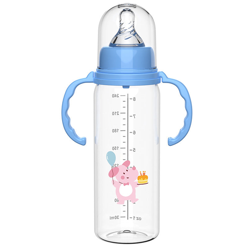 English boxed baby bottle wide mouth straight pp bottle baby with handle anti-flatulence bottle