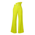 Am220853new arrivalplaid breathable casual pants asymmetrical waistband women's micro-flared pantswoman dress
