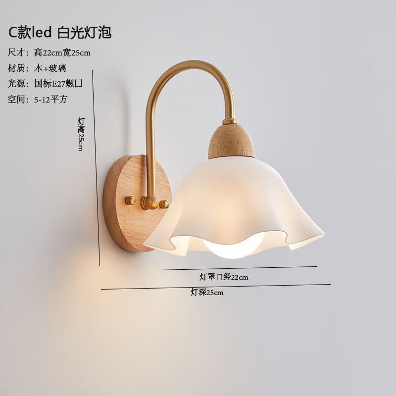 Log wind wall lamp Japanese living room wall lamp wabi wind bedroom bedside lamp B & B universal variety of lighting