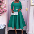 D346  european and american women's clothing  summer new arrival solid color swing dress elegant evening gown foreign trade dress