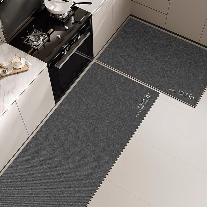 Leather kitchen floor mat non-slip oil-proof wipeable no-wash carpet pvcwaterproof mat whole floor for home stain-resistant mat