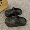 Height-increasing crocs women's summeroutwear2024new arrival stepping on shit feeling eva bottom beach seaside non-slip toe slippers