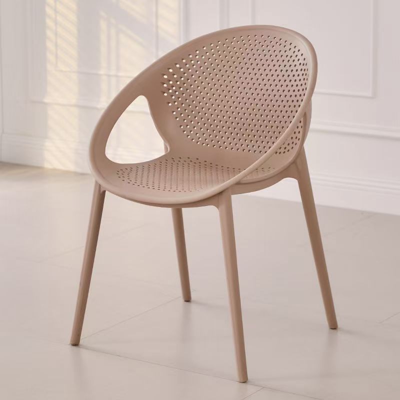 Scandinaviancut out dining table and chairs stackable dining chairs casual outdoor waiting chair for home plastic back chair small apartment