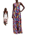 summer new women's fashion: european and american style cross-border dress - stylish and elegant geometric print slip maxi dress