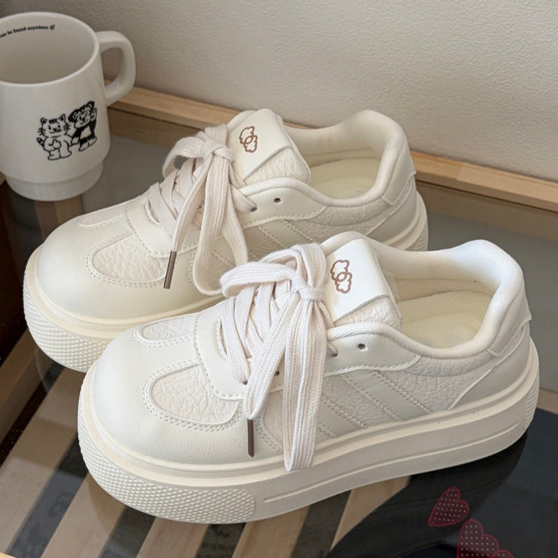 Campus style thick-soled sneakers for women 2026new arrivalspringwhite shoes for women's shoes easiest for match student bread shoes trendy shoes