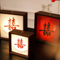 A pair of "double happiness" wedding dowry long-lasting lamps, night lights, photo frames, ornaments, wedding room decoration, newlyweds wedding gifts
