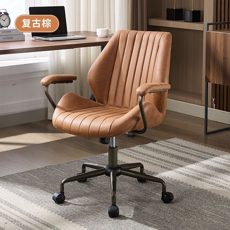 Retro leather computer chair, comfortable office chair, anchor chair, new study chair, rotating lift