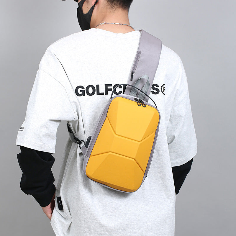 Factory wholesale summer new breast bag messenger bag men's waterproof USB charging shoulder bag light locomotive bag