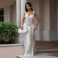 C7705 cross-border   fashion women's sexy see-through lace strappy bodycon dress