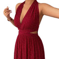 Red floral print cami dress - women's summer  new arrival - french chic sleeveless beach maxi dress for seaside vacations