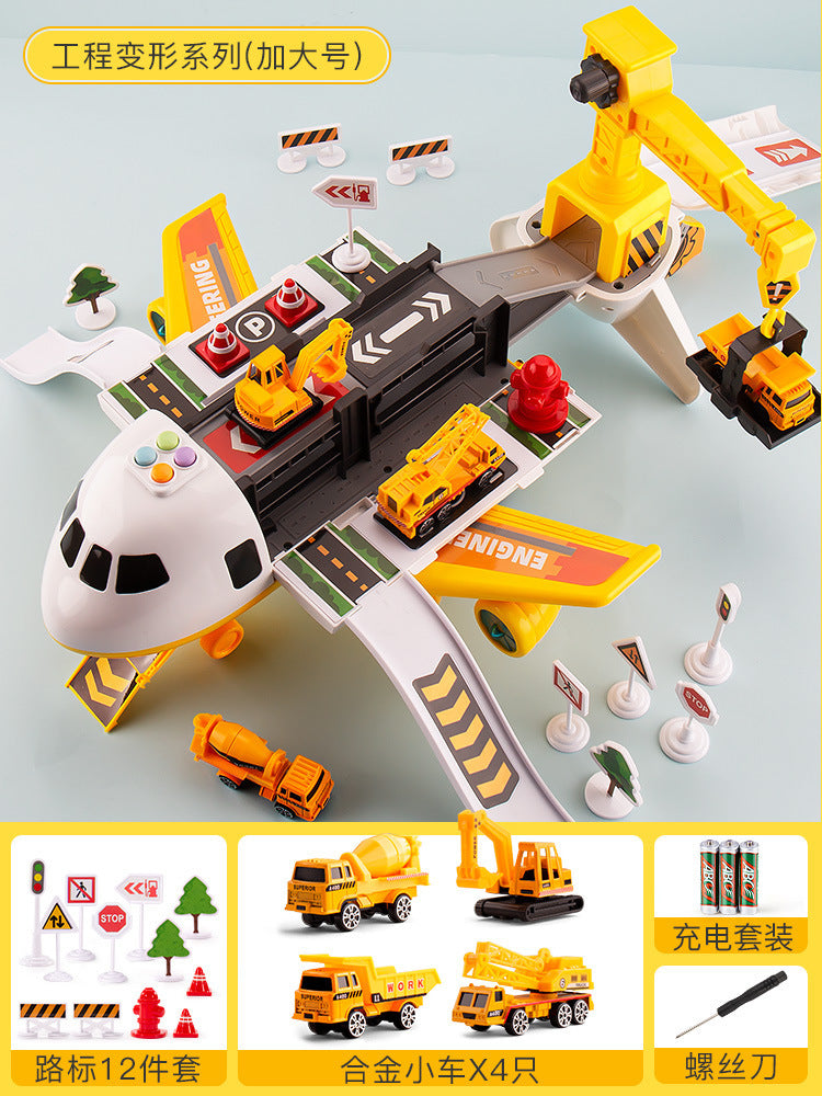 Big airplane children's toy track boy baby puzzle deformation car model birthday 6 gifts 2 three 3 years old 4
