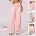 Custom nylon sports leggings with polka dot patchwork, faux two-piece wide leg design, high-waisted, tummy control, butt-lifting yoga pants