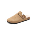 Maomao lazy birkenstock thick sole2025 autumn winternew arrival slip-on slippers fleece-lined birkenstock toe-cap half slippers for women