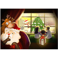 Red christmas floor mat - santa claus & christmas tree coral fleece entrance mat for home & bar