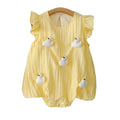 Infant and toddler onesie summer outfit, baby girl romper with flutter sleeves, triangle-shaped onesie, newborn and toddler summer lightweight clothing