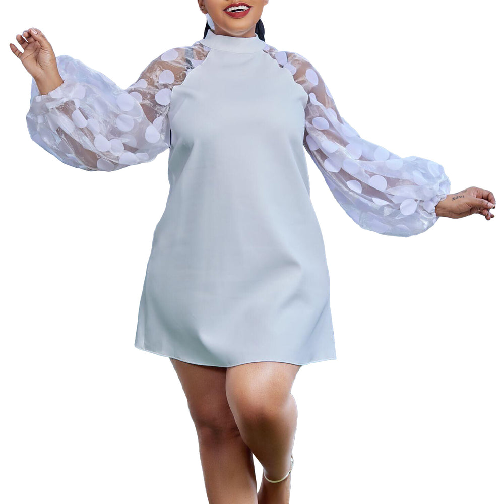 D3203 cross-border fashion women's dress - european & american  style, african-inspired, loose fit, mesh panel, export quality
