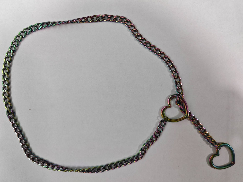 Amazon wide light luxury style y-ring slider chain stainless steel necklace handmade punk cuban chain necklace