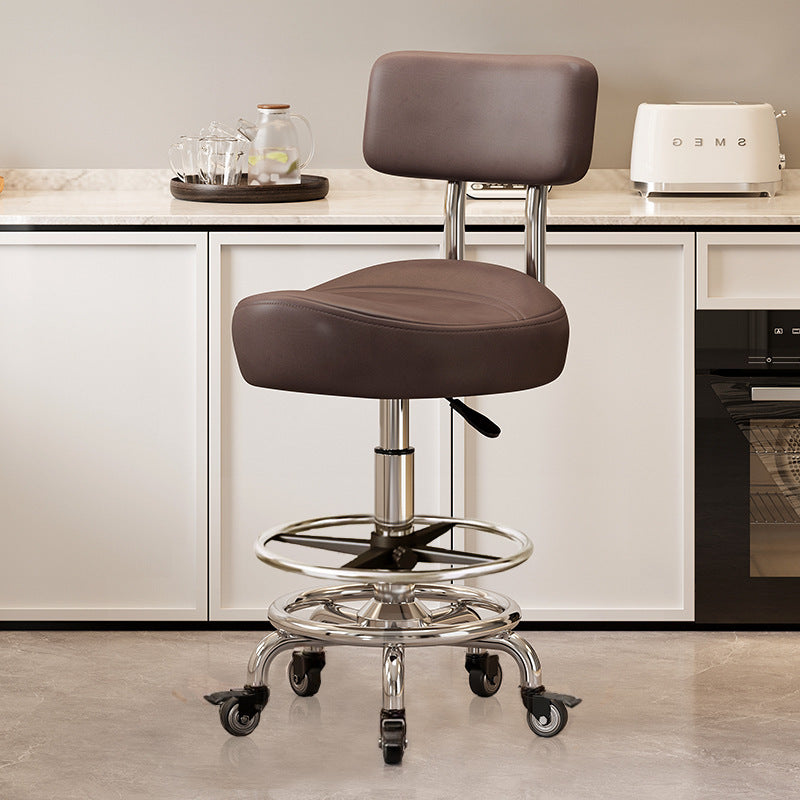 Saddle Chair Kitchen Cooking Chair Front Desk Cashier High Stool Universal Wheel Lifting Chair Beauty Barber Stool