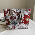 Large capacity printed tote bag - 2023 new trendy handbag, stylish minimalist shoulder bag, everyday commute canvas bag