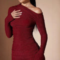 cross-border e-commerce women's party evening dress bodycon red dress elegant  mini dress