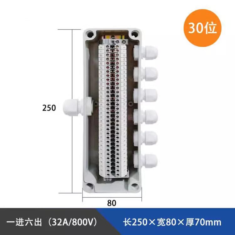 Outdoor waterproof junction box with terminals Industrial security ABS plastic sealed box UK/TB terminal cable breakout box