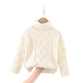 Kids' sweater  winter high neck double collar pullover boy's and girl's thickened knitted base layer top