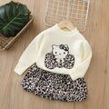 Girls' crewneck knit sweater set - new autumn  collection: cute cartoon design for little girls