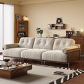 Used leather sofa, living room retro style italian high-end home straight-row small apartment three-seater cowhide sofa