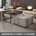 Rock slab coffee table accessible luxury modern casual square small apartment popular living room for home glass new arrival marble table