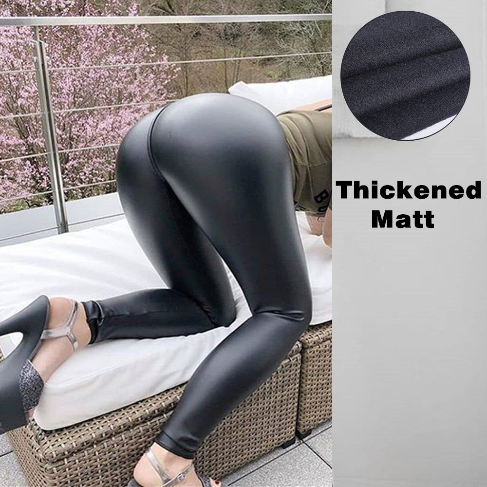 Ebay  new arrival glossy pu leather pants for women - european and american sexy high-waisted leather leggings, pencil pants, slimming effect