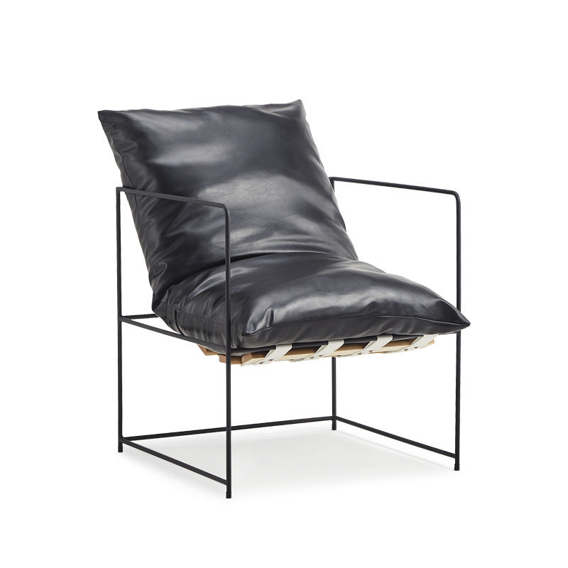Scandinavian simple lazy sofa fabric iron single lounge chair lunch break accessible luxury reading casual chair bedroom office