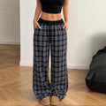 Fashionable elastic waist plaid casual pants for home wear - perfect for , , and cross-border e-commerce