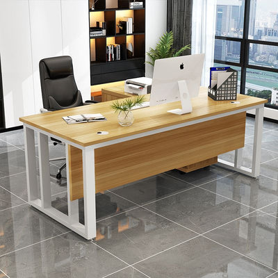 Minimalist modern executive desk set - commercial office furniture for business leaders, includes desk and chair combination