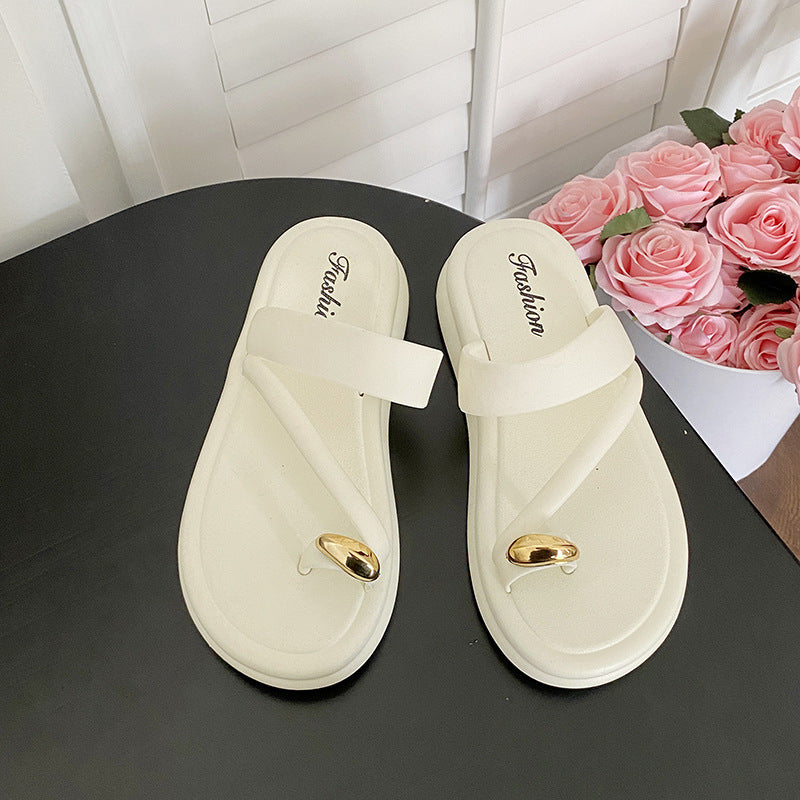 2026 new cross-border hot-selling thong sandals for women - summer outdoor fashion thick-soled flip-flops beach slippers