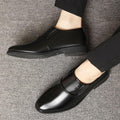 Men's leather shoes - spring new arrivals: business casual, formal, slip-on style. available in black, korean style, perfect for students and weddings