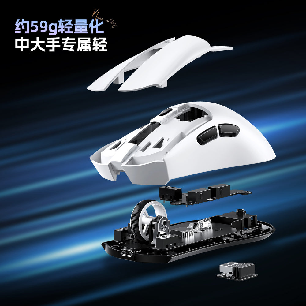 Wolf spider sc380 tri-mode wireless mouse - lightweight, rechargeable base, macro programming, esports gaming, valorant, fps