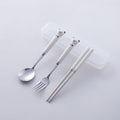 High-style stainless steel panda portable cutlery set with logo customization, wholesale children's tableware, spoon and fork set, custom-made