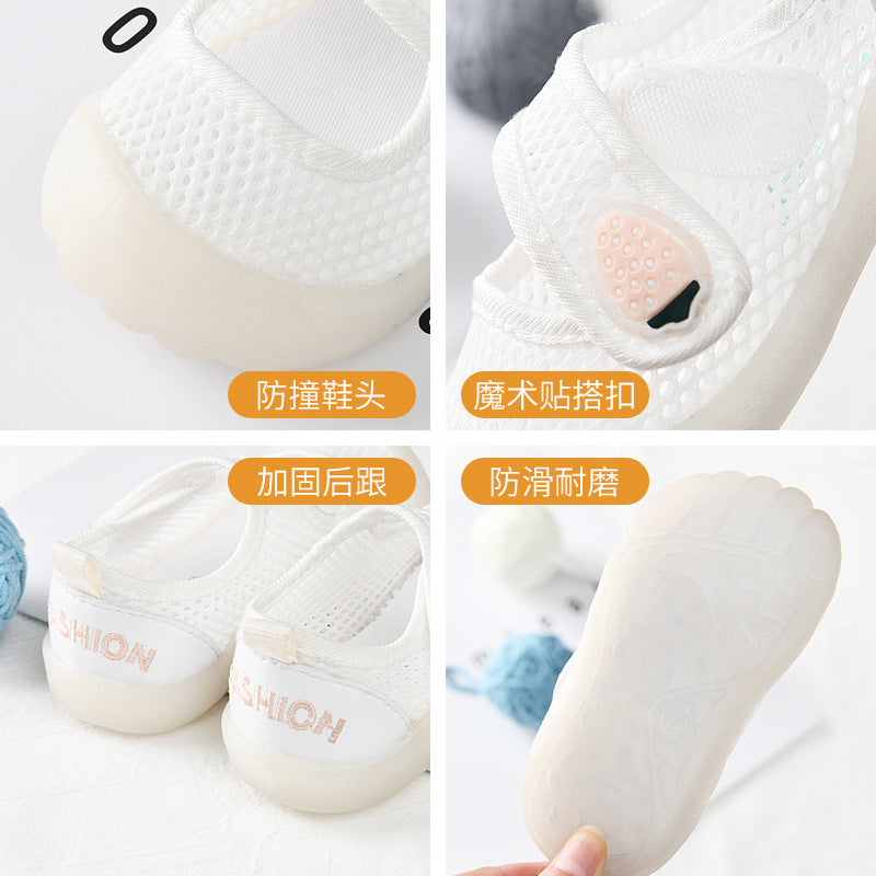 Baby sandals for boys, summer first walker shoes, 0-1-2 years old infant anti-slip soft sole mesh shoes for babies and toddlers, baby girl shoes