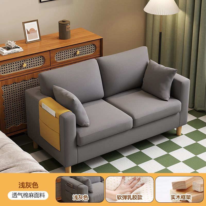 Small apartment convertible sofa bed with storage, suitable for living rooms, offices, bedrooms, apartments, rentals, and rental properties. simple fabric sofa